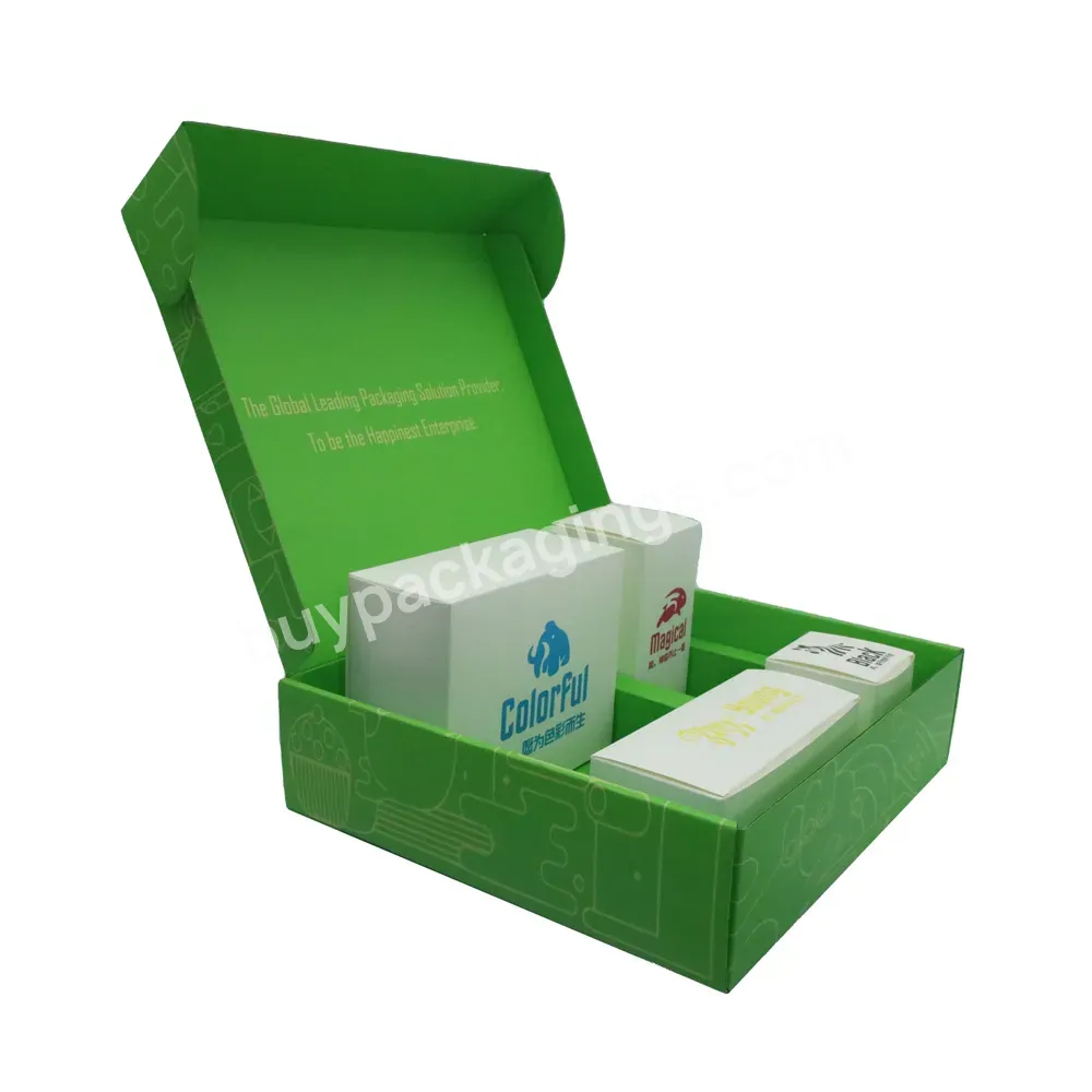 Green Custom Printed Design Roll End Mailing Box Folding Corrugated Cardboard Packaging