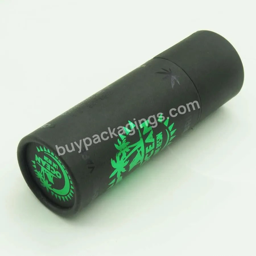 green foil logo live resin bottle jar olive round packaging full black cardboard paper tube