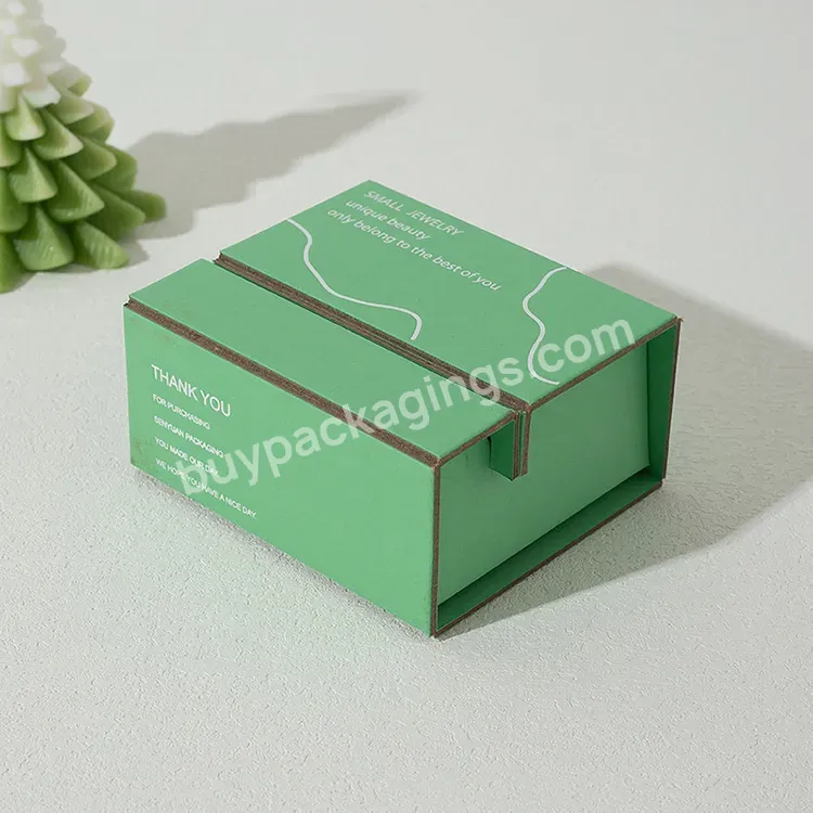 Green Jewelry Gift Boxes For Rings Empty Custom Jewelry Packaging Necklace Gift Box Elegant Jewelry Packaging Boxes