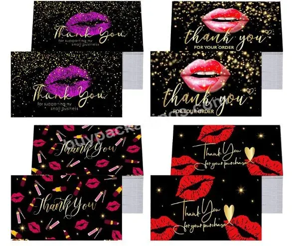 Greeting Design Your Own Business Card Metallic Lips Packaging Card Custom Thank You Cards With Own Logo