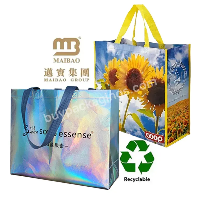 Grocery Non Woven Tote Shop Bags Recycle Biodegradables Retail Online Reusable Holographic Pp Nonwoven Shopping Bag With Logo