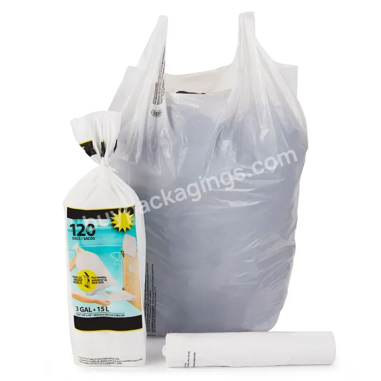 Grs Certified Food Packaging Shopping Bags With Custom Print Vest Handle Compostable Trash Bags