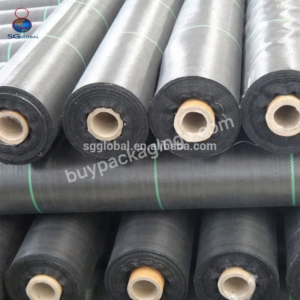 Grs China Supplier Wholesale 90gsm 102gsm Black Heavy Duty Geotextile Pp Woven Ground Cover Landscape Fabric For Greenhouse