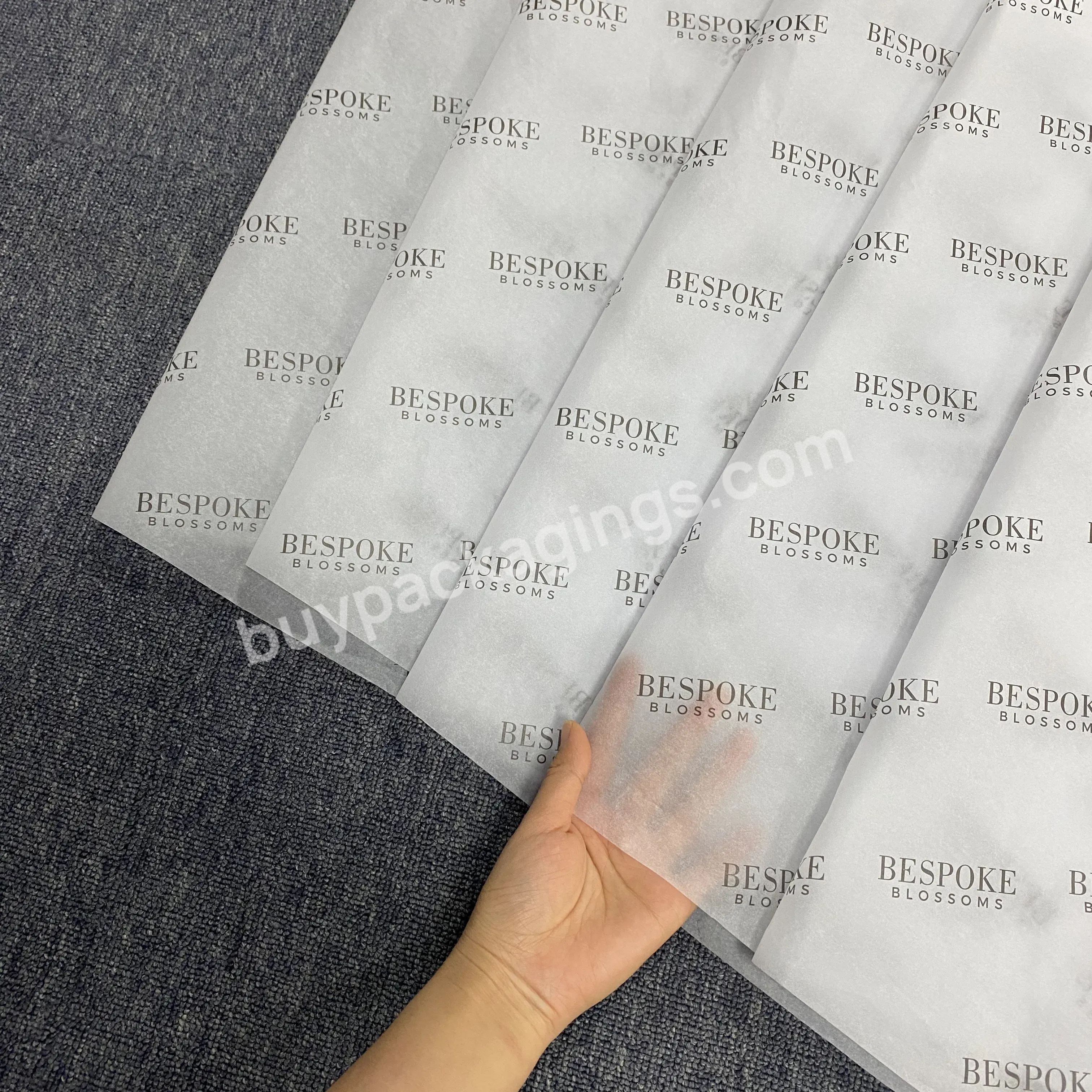 Guangdong Wholesale Translucent Thin Food Paper Custom Size Logo Print 50*70cm Wrapping Tissue Paper Recyclable Tissue