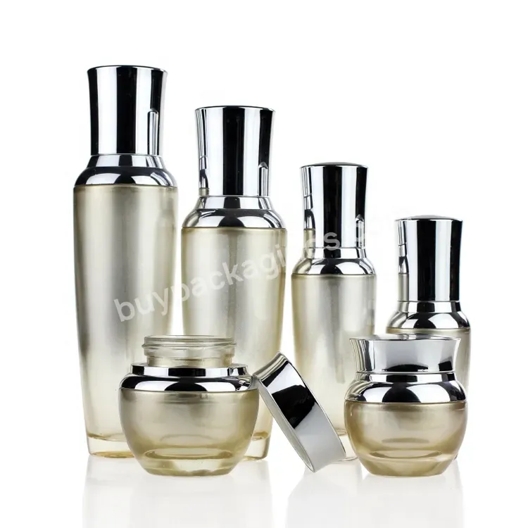 Guangzhou Luxury Cosmetic Set Lotion Bottle Cream Jar Empty Bottle Packaging