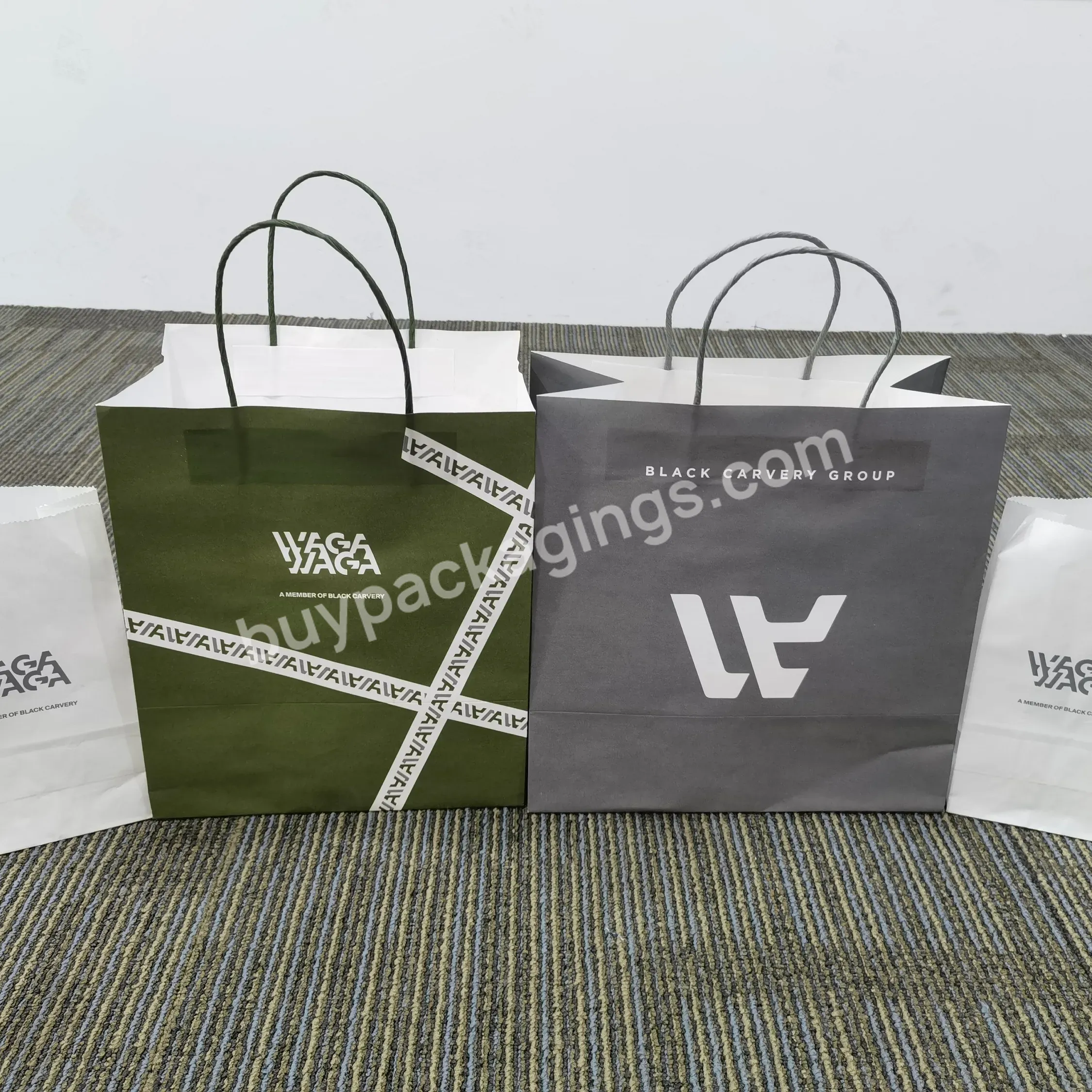 Guangzhou Paper Bag Supplier Full Color Print Pizza Packing Paper Bag With Logo Shopping Paper Bag For Boutique