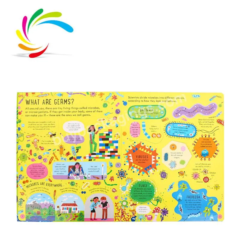 Guangzhou printing factory  New arrival softcover Bestseller see inside Germs children educational board book in stock