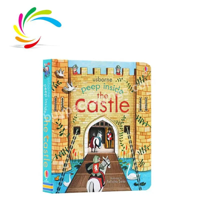 Guangzhou printing factory  New arrival stock Peep inside the castle children educational coloring board book