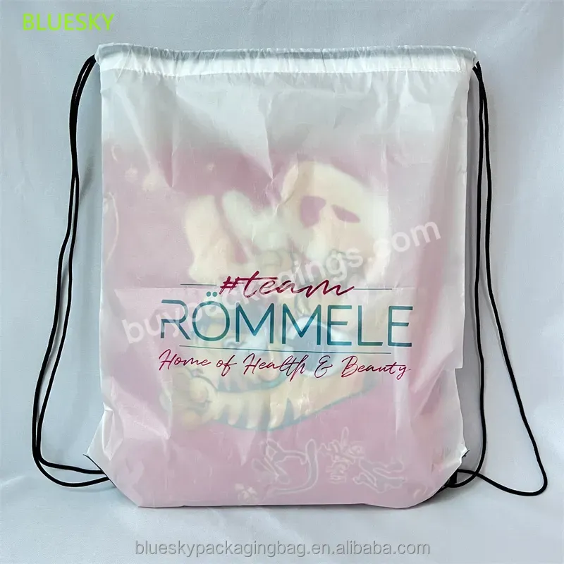 Guangzhou Wholesale Drawstring Bags White Waterproof Sports Gym Backpack Polyester Pull String Bags With Logo