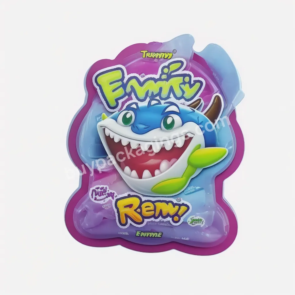 Gummies Design Logo Direct Ziplock Special Soft Touch Edible Smell Proof Shape Die Cut 3.5g Printed Custom Mylar Bags