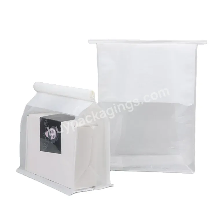 Gz China Factory Best Price White Stand Up Kraft Paper Pouch Packing Bag With Window Biodegradable Food Bag