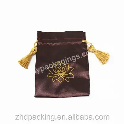 Hair Bags Custom Logo Packaging Luxury Garment Large Extra Shoe Dust Bag Satin With Tassel