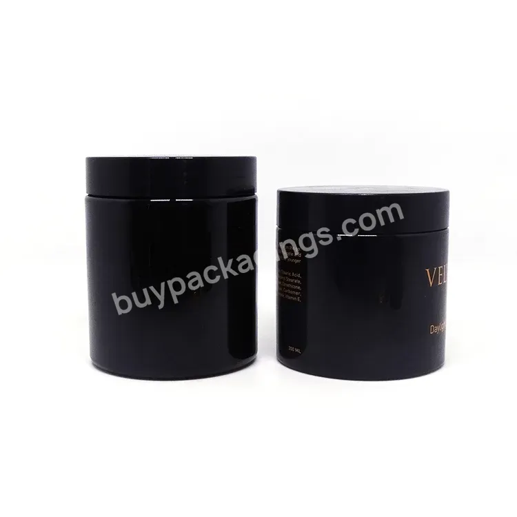 Hair Care Gel Beeswax Pomade Container 150ml Black Plastic Hair Grease Jars