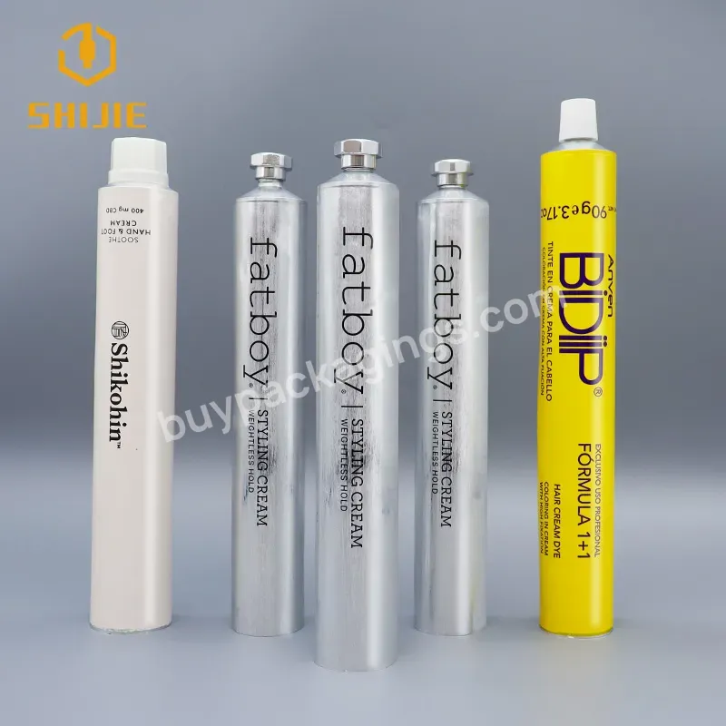 Hair Colorant Cream Empty Aluminium Tube Hotel Amenities Cosmetic Packaging Collapsible Metal Tube