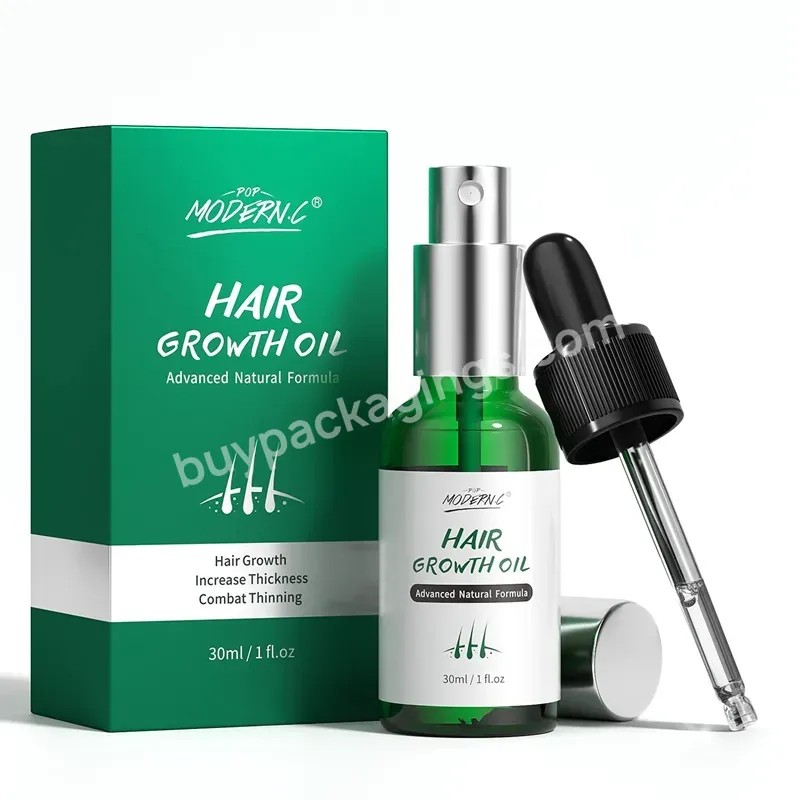 Hair Growth Oil Disposable Fsc Eco Friendly White Cardboard Beard Growth Oil Packaging Box For Hair Growth Oil