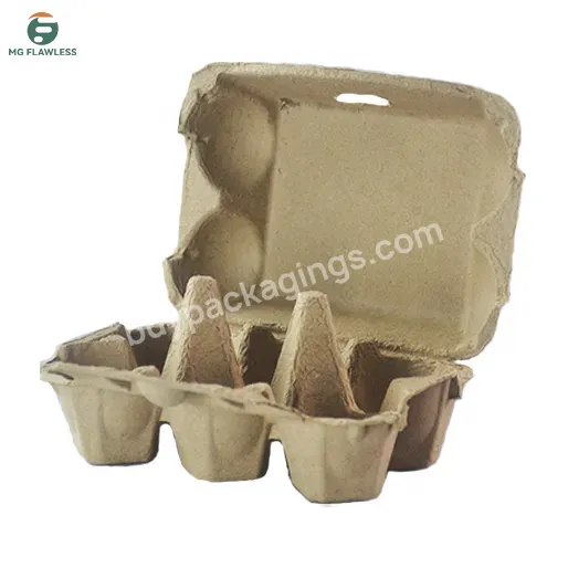 Half Egg Paper Pulp Boxes 12 Compartment Cartons Eco-friendly And Reusable Egg Trays With Intact Lids Custom Packaging