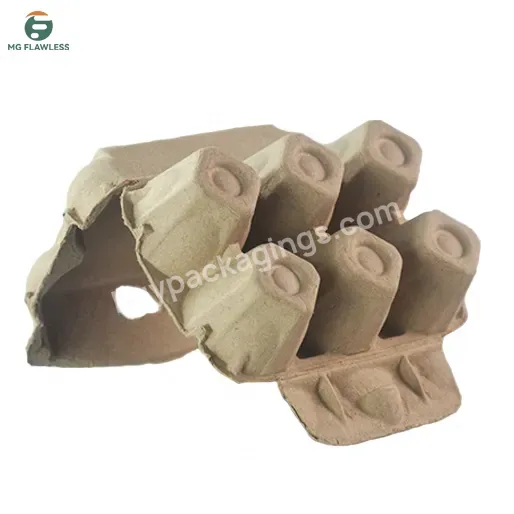 Half Egg Paper Pulp Boxes 12 Compartment Cartons Eco-friendly And Reusable Egg Trays With Intact Lids Custom Packaging