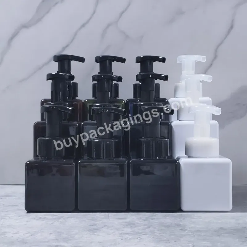 Hand Soap Liquid Pet Plastic 250ml 500ml Square Amber White Pink Green Clear Black Empty Shampoo Foam Pump Bottles