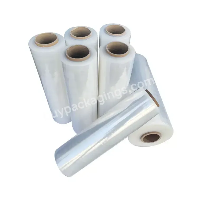 Hand Use Lldpe Plastic Wrap Stretch Film Cellophane Jumbo Rolls For Packaging Pallet