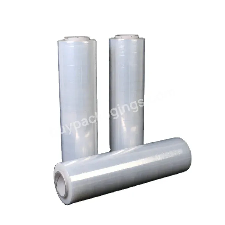 Hand Use Self Adhesive Lldpe Plastic Wrapping 20 Microns Stretch Film Roll