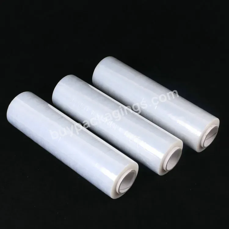 Hand Use Self Adhesive Lldpe Plastic Wrapping 20 Microns Stretch Film Roll