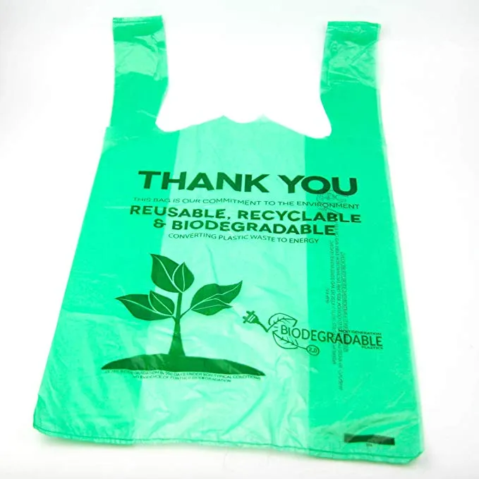 Handle Plastic Pbat Bio Degradable Biodegradable Vest T Shirt T-Shirt Compostable Pla T-Shirt Bag