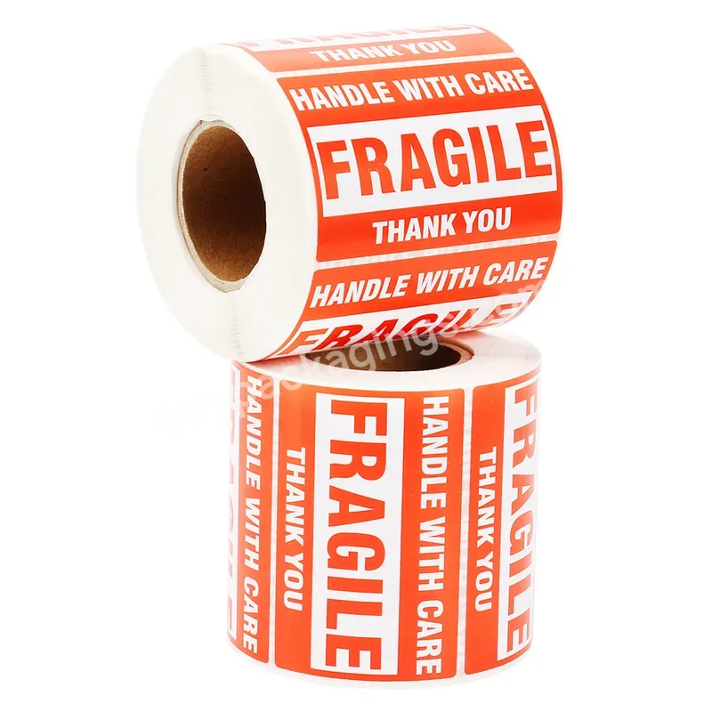 Handle With Care Sticker Roll 3"x5" Glossy Fragile Adhesive Shipping Labels Fragile Warning Label Sticker