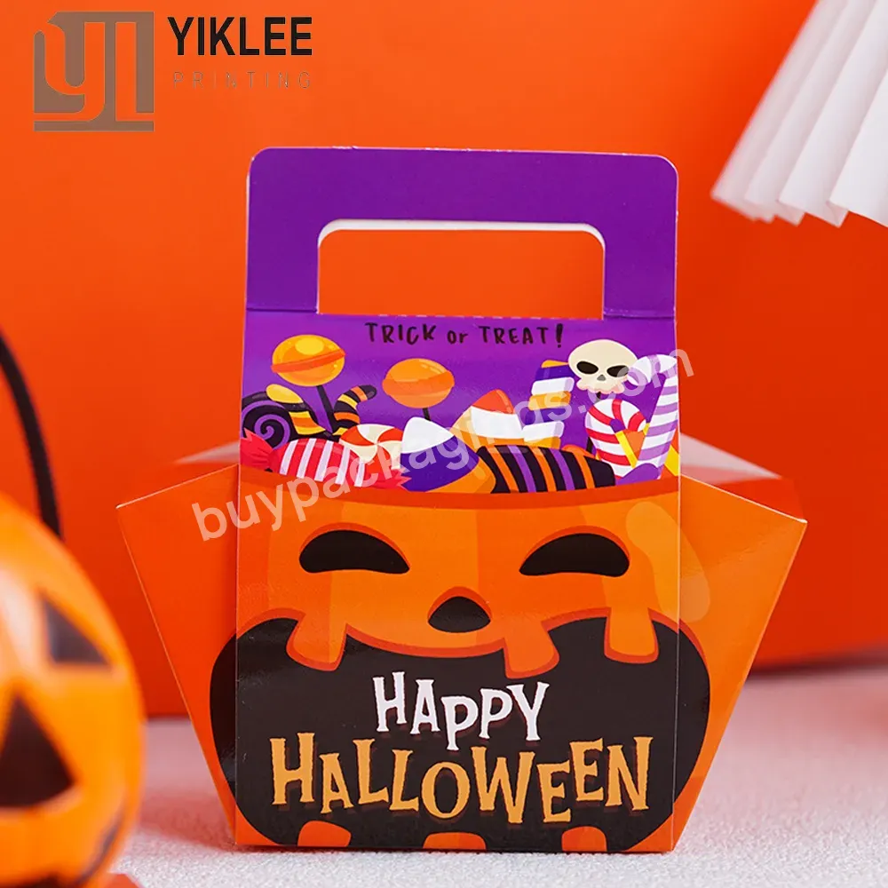 Happy Helloween Party Decor Trick Or Treat Supplies Custom Creative Halloween Pumpkin Carrying Box Cute Candy Box Packaging Box