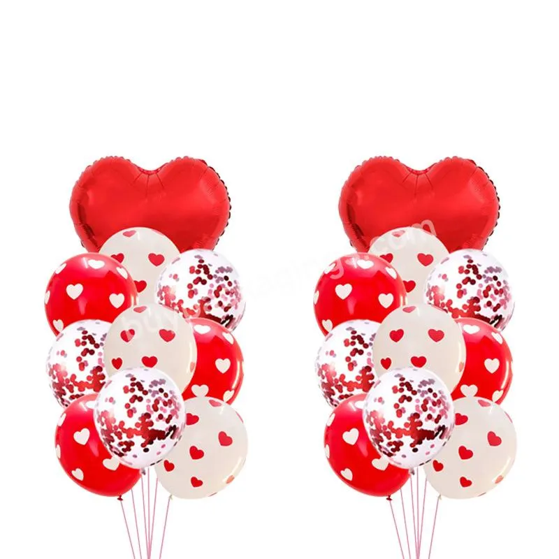 Happy Valentine's Day Balloons Valentine Balloon Set Decorations Teddy Bear Balloons for Valentine's Day