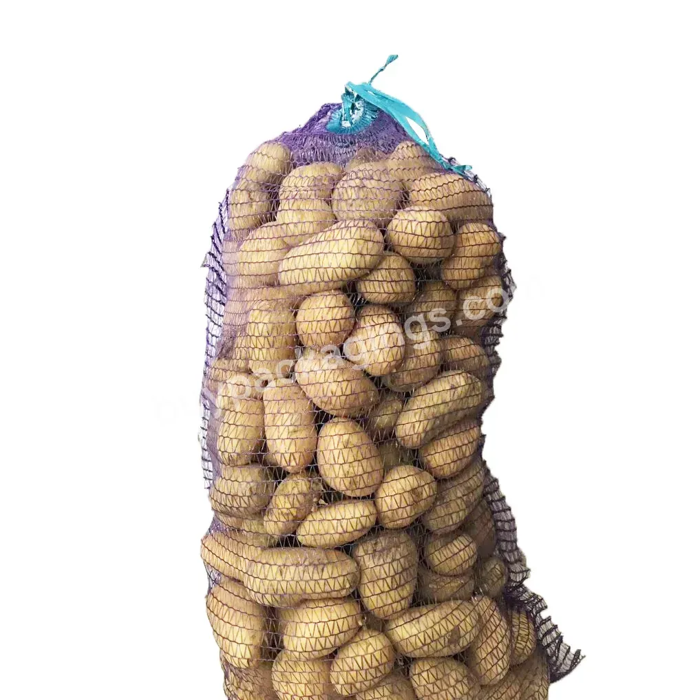 Hdpe Drawstring Raschel Mesh Net Bag For Vegetables Fruits