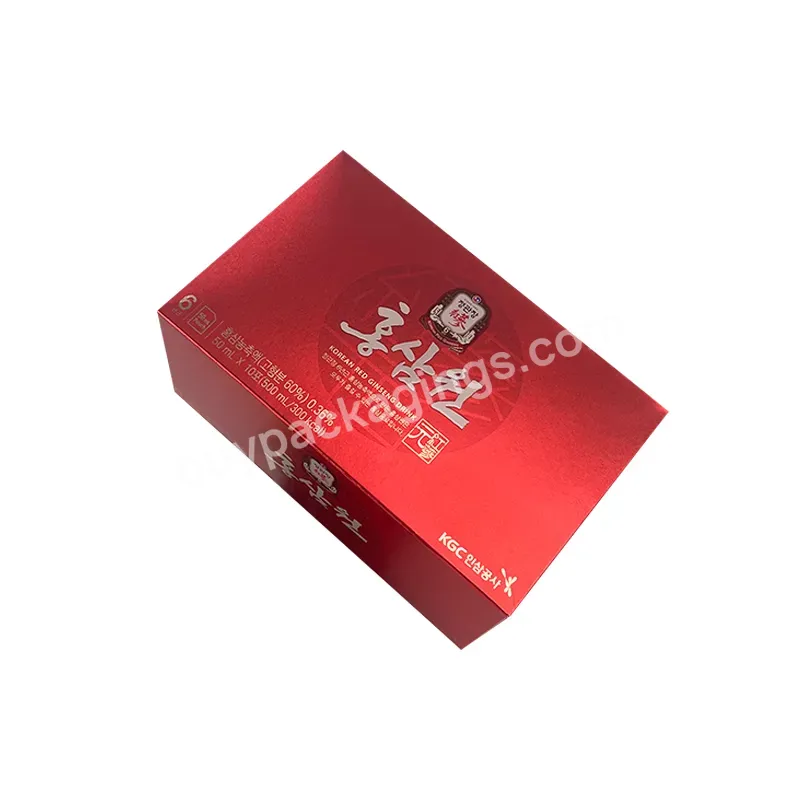 Health Functional Food Packaging Box Red Ginseng Liquid Luxury Paper Packaging Box Gold Blocking