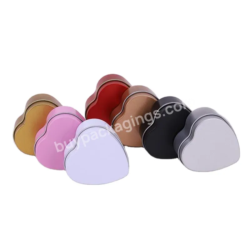 Heart-shaped Red Pink Small Gift Card Case Decoration Candy Iron Box Empty Romantic Metal Storage Tin Container Jar