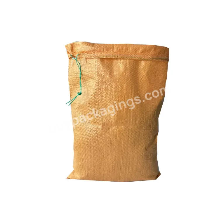 Heat Seal Poly Packaging Sack Pp Woven Bags 50kg Rice Corn Plastic Bag Polypropylene Grain Woven Sack