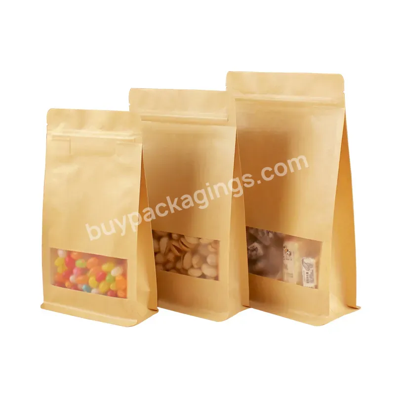 Heat Sealed Sugar Food Paper Bag Kraft Ziplock Bags Flat Bottom Kraft Paper Bag - Buy Paper Bag,Brown Paper Ziplock Bags,Sugar Bag Paper.