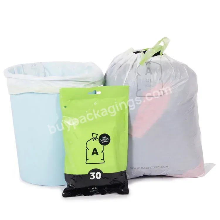 Heavy Duty Bin Bags 13 Gallon Recyclable Trash Bag With Drawstring Garbage Rubbish Bag
