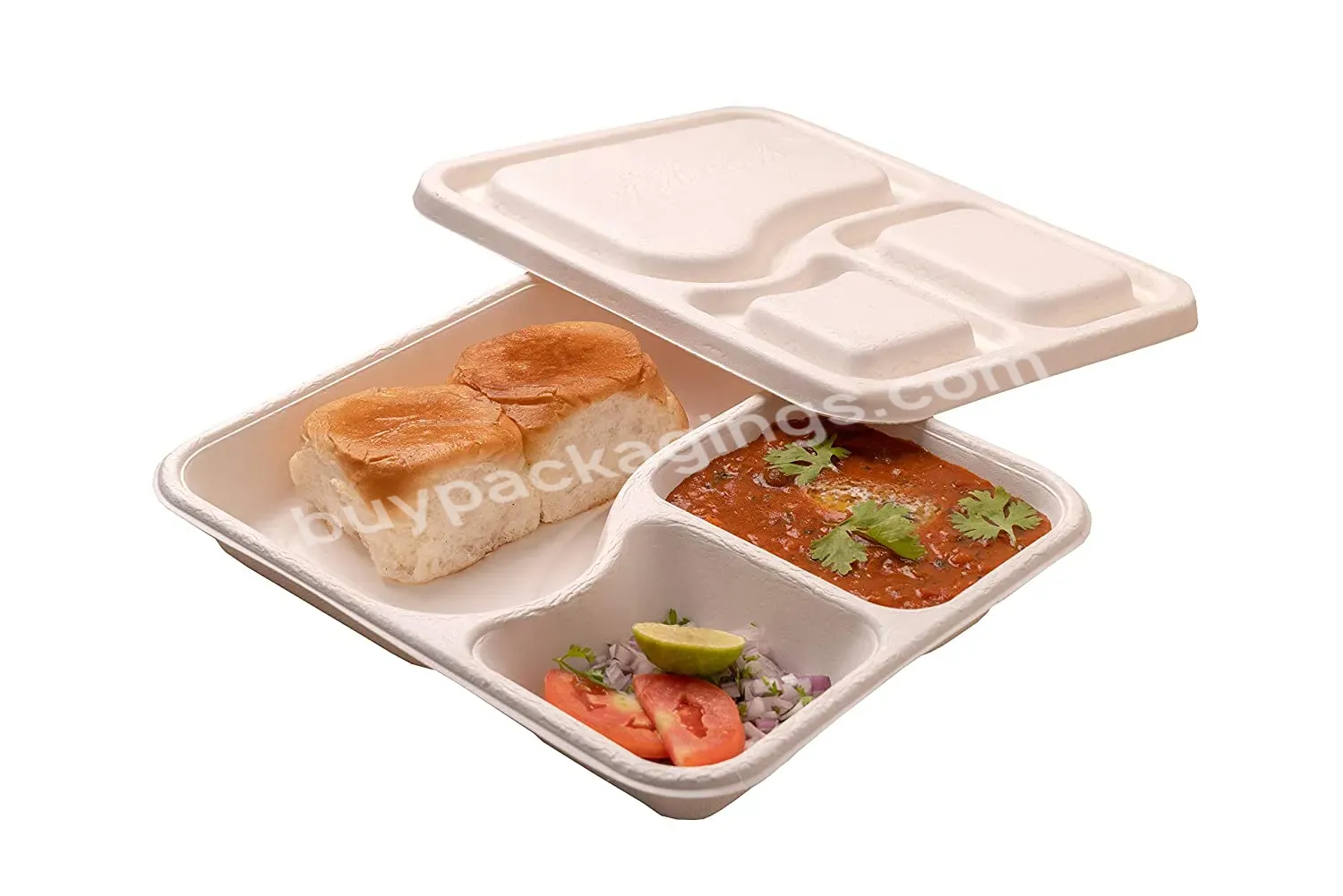 Heavy Duty Durable Disposable Eco-friendly Restaurant Natural Paper Pulp 5 Compartment Food Sugarcane Sealable Bagasse Tray - Buy Bagasse Tray,Sealable Bagasse Tray,Sugarcane Bagasse Tray.