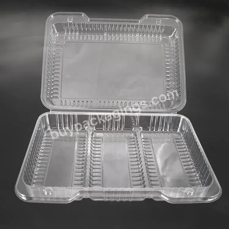 High Capacity Clear Salad Packaging Container Disposable Pet Plastic Tray For Vegetable Fruit