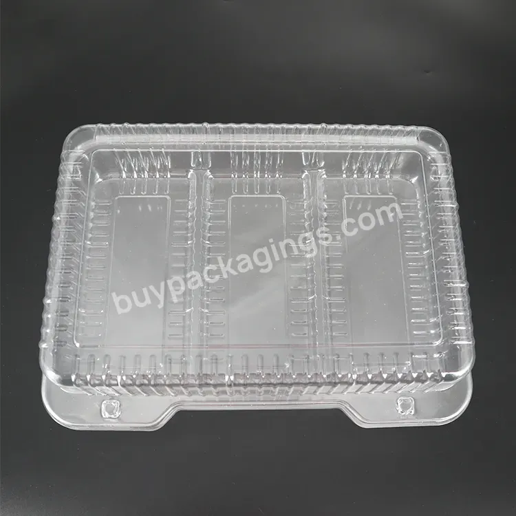 High Capacity Clear Salad Packaging Container Disposable Pet Plastic Tray For Vegetable Fruit