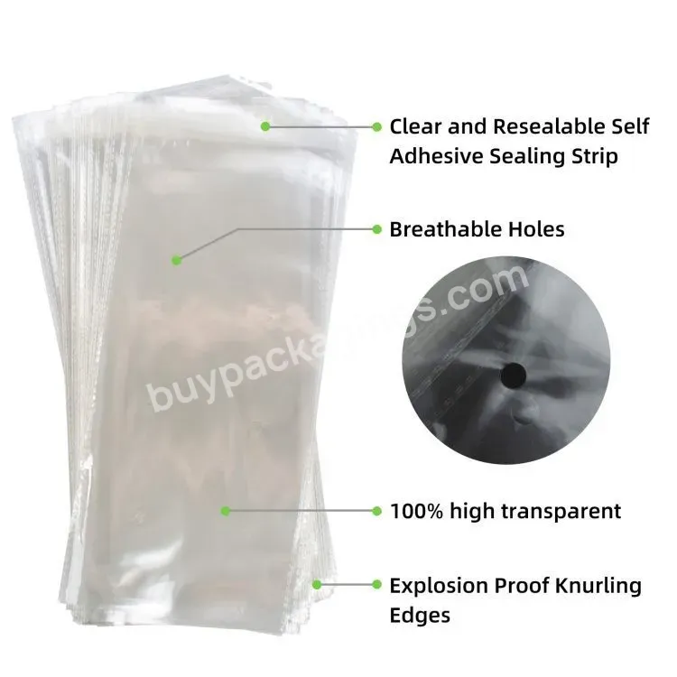 High Clear Bopp Anti Foggy Vegetable Lettuce Packaging Bag Cellophane Self Adhesive Bag