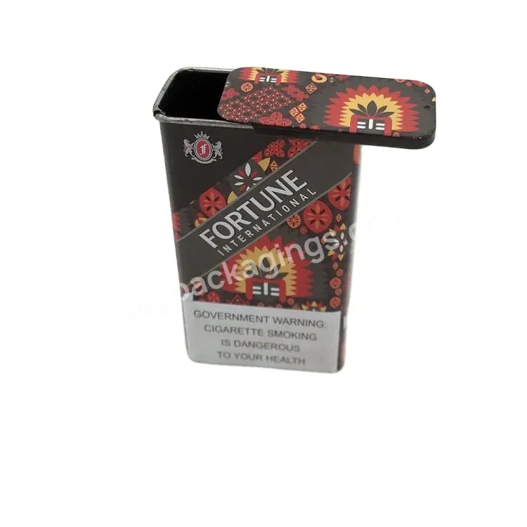 High Colors Cigarette Tin Box With Sliding Lid