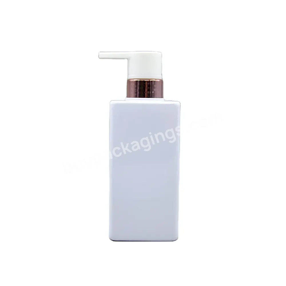 High End 500 Ml White Square Shampoo Bottle Luxury Pet Body Wash Packaging With Aluminum Pump Instagram Style Hot Sale Package