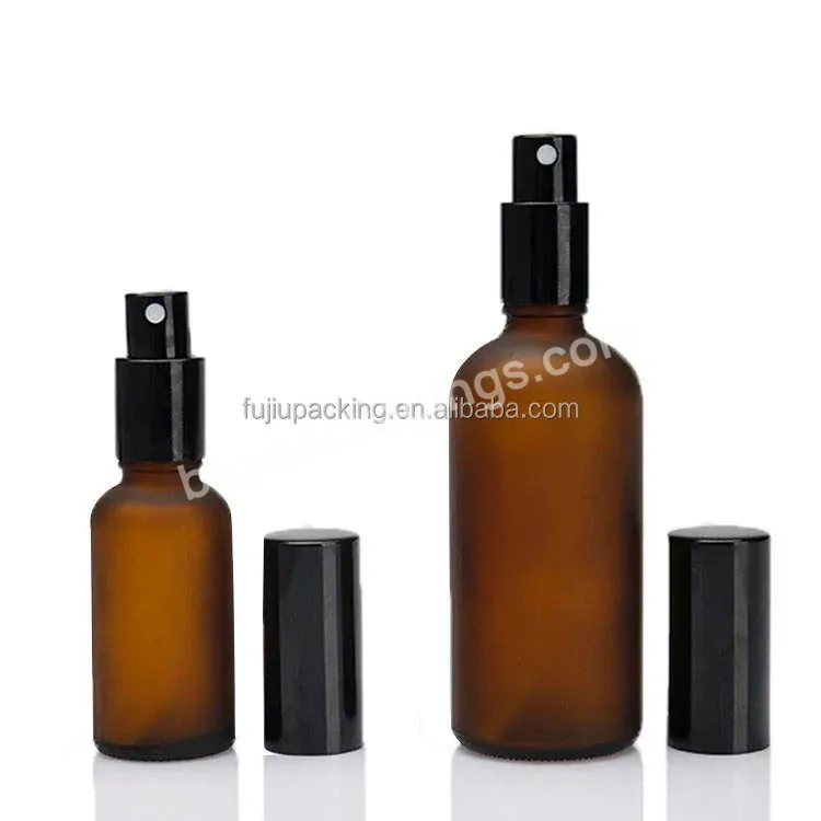 High-end Amber Matte 5ml 10ml 15ml 20ml 30ml 50ml 100ml Gold Glass Essential Oil Bottles With Spray