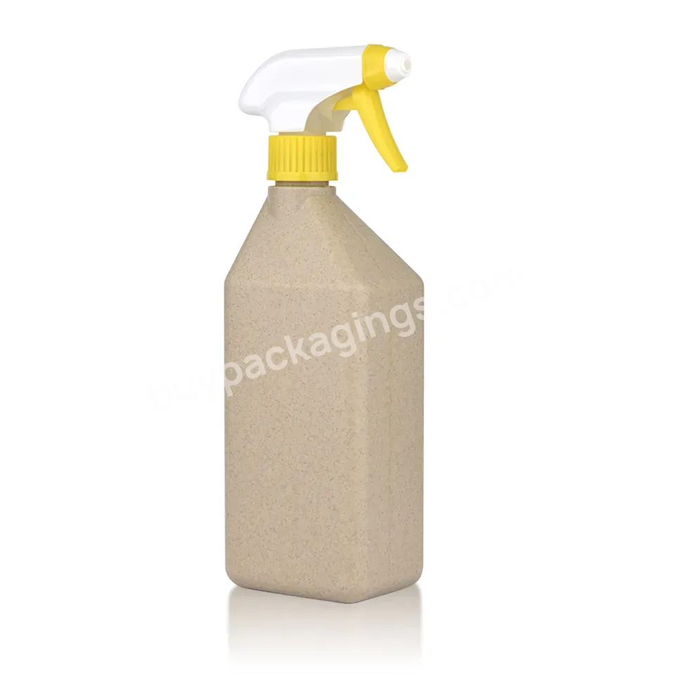 High End Beige Round Shape Hand Sanitizer Unique Design Cosmetic Packaging Spray Bottle Wheat Straw Shampoo Lotion Bottle