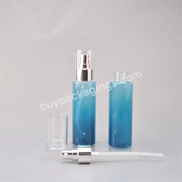 High-end Blue Gradient Plastic Packing Bottle 30ml 150ml 500ml Lotion Bottle Luxury Skincare Bottle With Lotion Pump