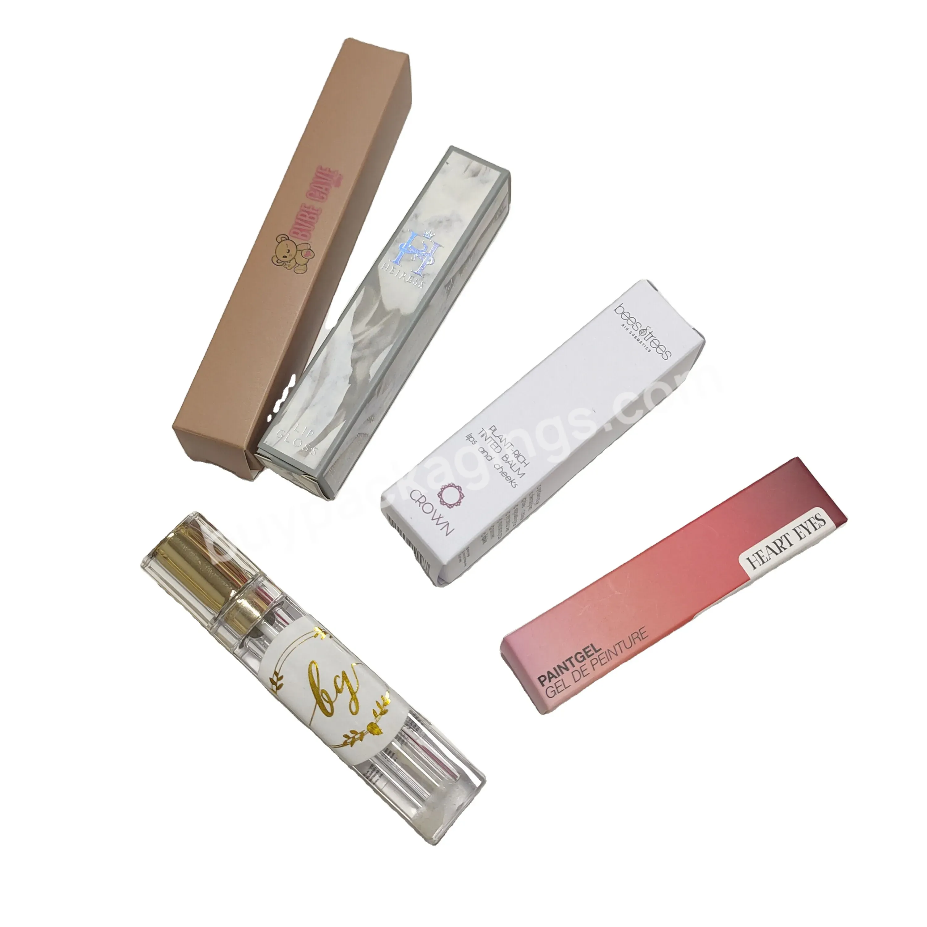 High End Cosmetics Gift Box Custom Private Logo Glossy Lamination Lipstick Box