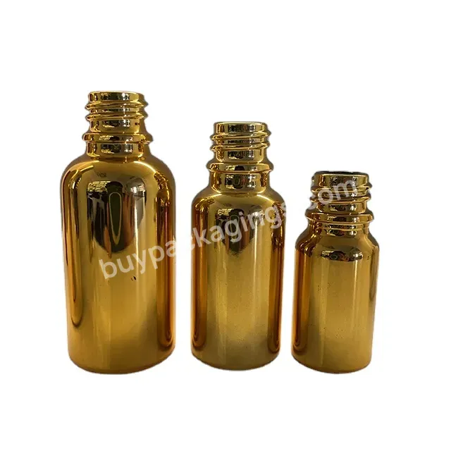 High End Look Shinny Golden Glass Essential Oil Dropper Bottle 5ml 10ml 15ml 20ml 30ml 50ml 100ml