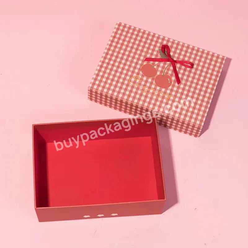 High-end Luxury Red Bow Ribbon Gift Box Custom Printed Logo Perfume Lipstick Gift Product Packaging