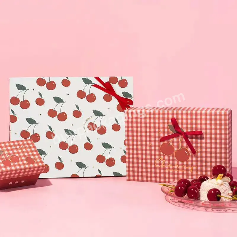 High-end Luxury Red Bow Ribbon Gift Box Custom Printed Logo Perfume Lipstick Gift Product Packaging