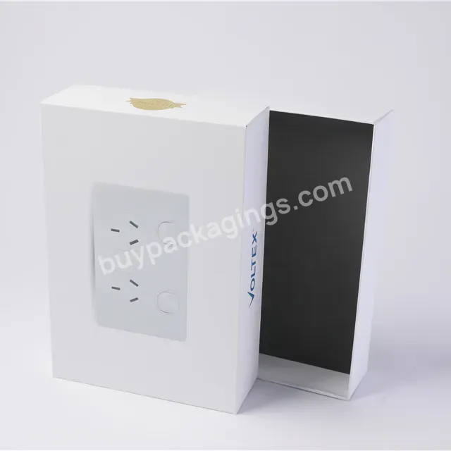 High End Luxury White Lid And Base Household Appliance Packaging Paper Socket Packaging Gift Box