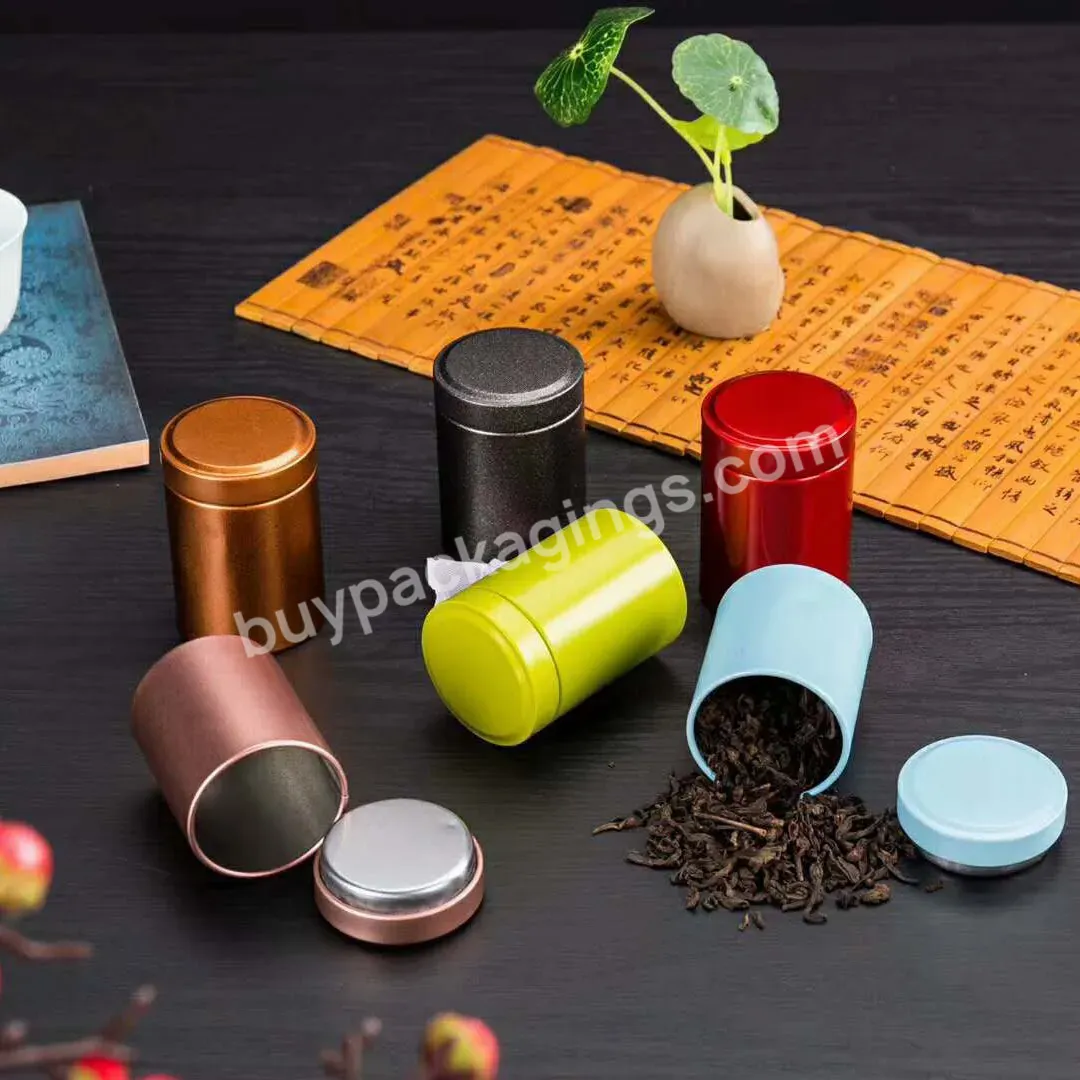 High-end Mini Portable Small Round Aluminum Alloy Tea Tin Box Customized Logo Printing Coffee Can Metal Can